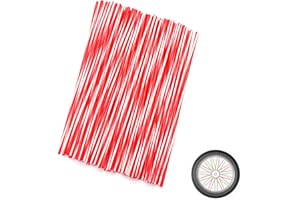 72Pcs Universal Spoke Skins Cover - Ovelur Wheel Spoke Wraps Skins Pipe Trim Decoration Protector For Motorcycle Dirt Bike Yamaha Harley Suzuki(Red and White)