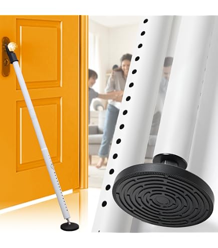 2 Pack Rerishom Door Security Bar, Door Stoppers Security Bar,Heavy Duty Door Lock Security Door Jammer Door Stopper For Apartment, Hotel Room,Screen Door Hardware, Gate Lock Bar