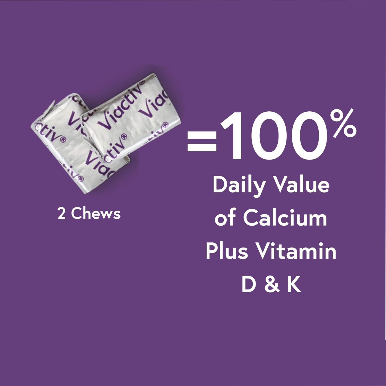 Viactiv Calcium +Vitamin D3 Supplement Soft Chews, Milk Chocolate, 100 Chews - Calcium Dietary Supplement for Bone Health: Health & Personal Care