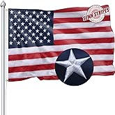 American Flag 3x5 FT Sturdy for Outside, 210D Heavy Duty American Flag Outdoor, Long Lasting USA Flag, 3x5 ft Nylon US Outdoor Flags Embroidered Stars Sewn Stripes Brass Grommets