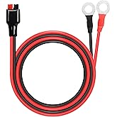 PNGKNYOCN Cable de terminal de anillo tórico a batería, conector 12AWG 45A y cable de alimentación de anillo terminal de 0.31