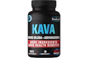 DEDICAD 9in1 Kava Kava Capsules 5-Month Supply 15:1 Extract for Sleep, Mind & Immune Support - 9 Natural Herbs Includes Ginkgo, Ashwagandha, Graviola, Valerian & More - 150 Vegan Capsules