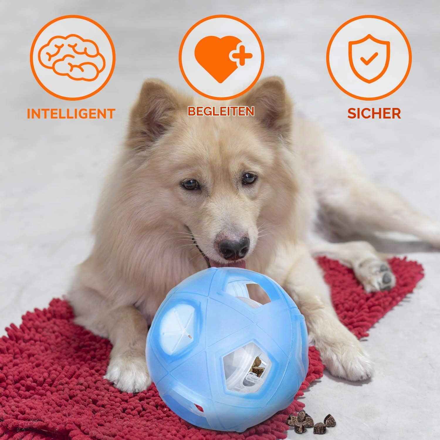 LumoLeaf Hundespielzeug Ball Ø 18cm, intelligenzspielzeug mit Einstellbarer Schwierigkeiten, intelligente Spiele für Mittlere, große Hunde, Hund futterspielzeug hundeball 2
