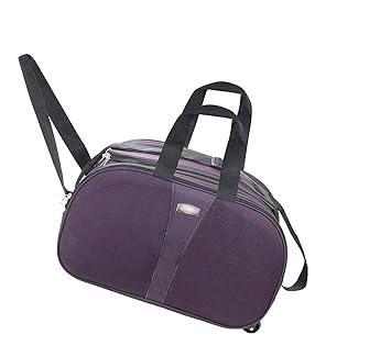 Shuban Unisex Polyester Lightweight Waterproof Travel Duffel Bag with Roller Wheels (Purple)