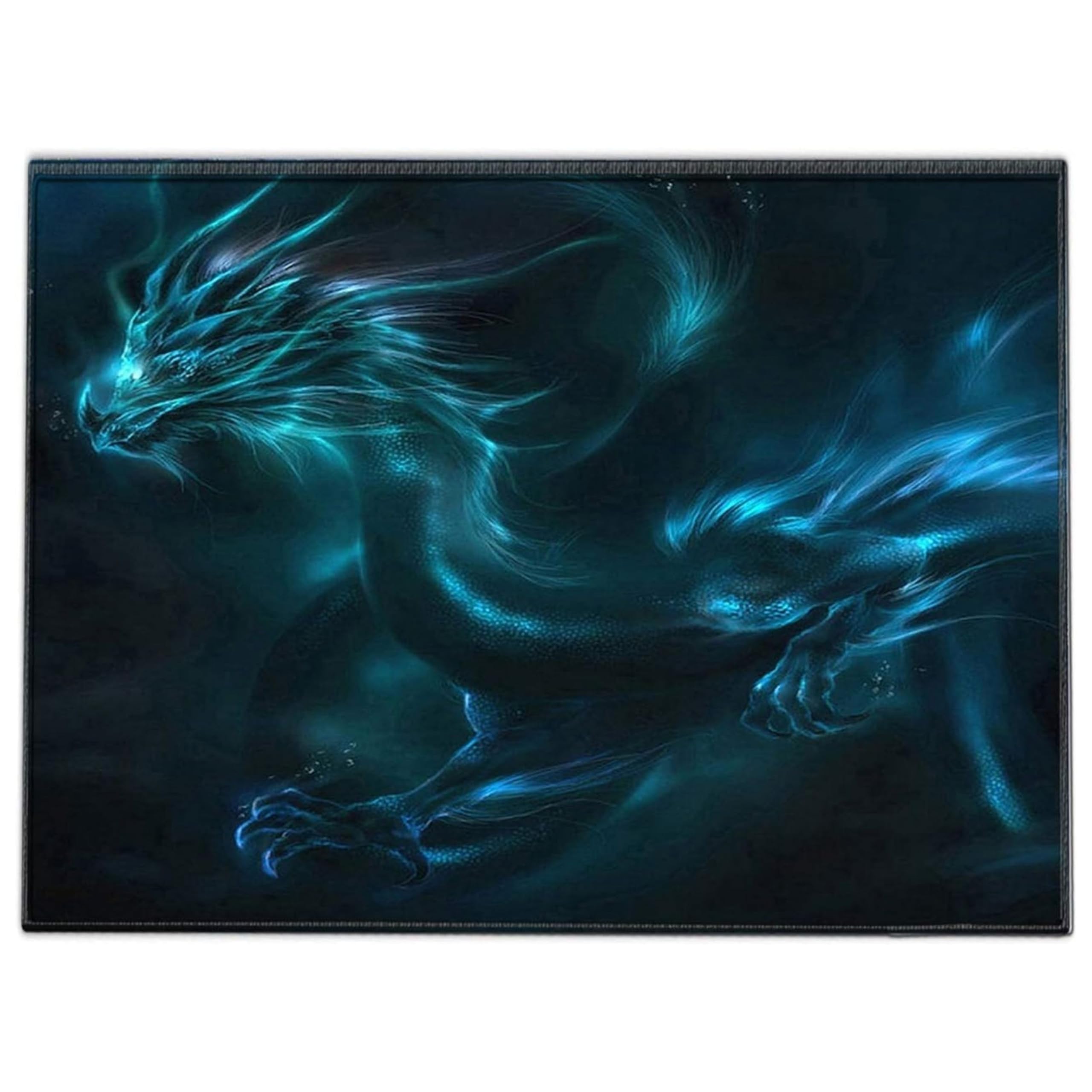 Silent Monsters Mouse Mat Small 10 x 8 inches / 24 x 20 cm, Dragon, Stitched Edges, washable & rollable Mouse Pad, Gaming Home Office Mousemat, Mousepad non-slip & quiet, Desk Mat