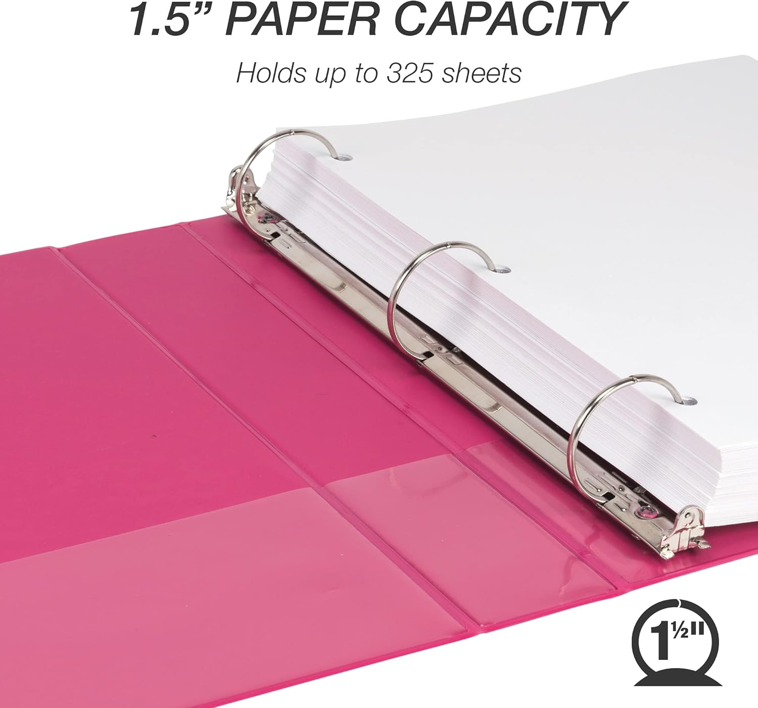 Samsill 1.5 Inch Round Ring Binders/Customizable Clear View Binder/Bulk Binder 4 Pack / 3 Ring Binder / 1.5 Inch Binder/Fashion Color Assortment (MP28598): Office Products
