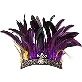 iHUFeather Peacock Feather Fascinator Decorative Feather Headpiece Crown Headdress Costume Headband for Party