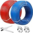 PEX Pipe 1/2 Inch 100ft 2 Rolls PEX Tubing EVOH PEX-B Pipe Non Oxygen Barrier Durable Leakage-Proof Flexible for Residential 