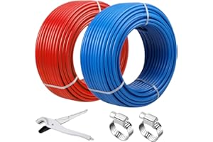 PEX Pipe 1/2 Inch 100ft 2 Rolls PEX Tubing EVOH PEX-B Pipe Non Oxygen Barrier Durable Leakage-Proof Flexible for Residential 