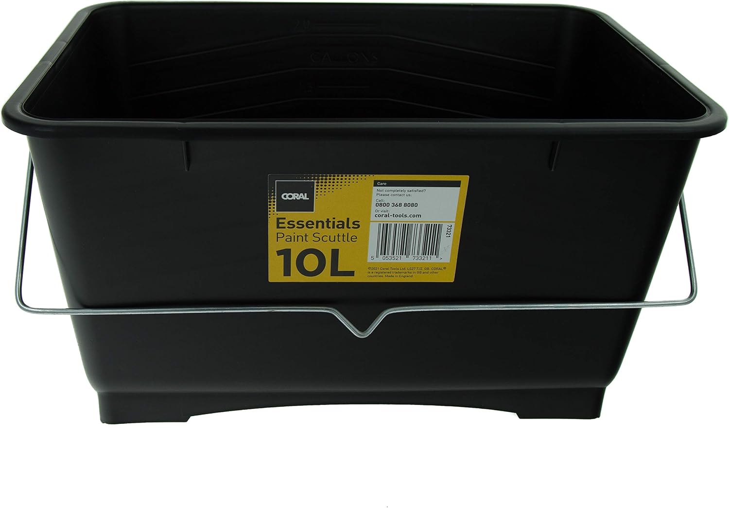 Coral 73321 Essentials Plastic Paint Scuttle Container with Metal Handle for Paints and Paste 10 Litre, Black - Image 5