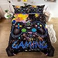 GRAT TIOC Gamer Comforter Sets for Teen Boys,Gaming Bedding Sets Twin,Video Game Bedspread,Game Gamepad Bedrooom Bed Set,Controller Gamer Home Decor 3 Piece
