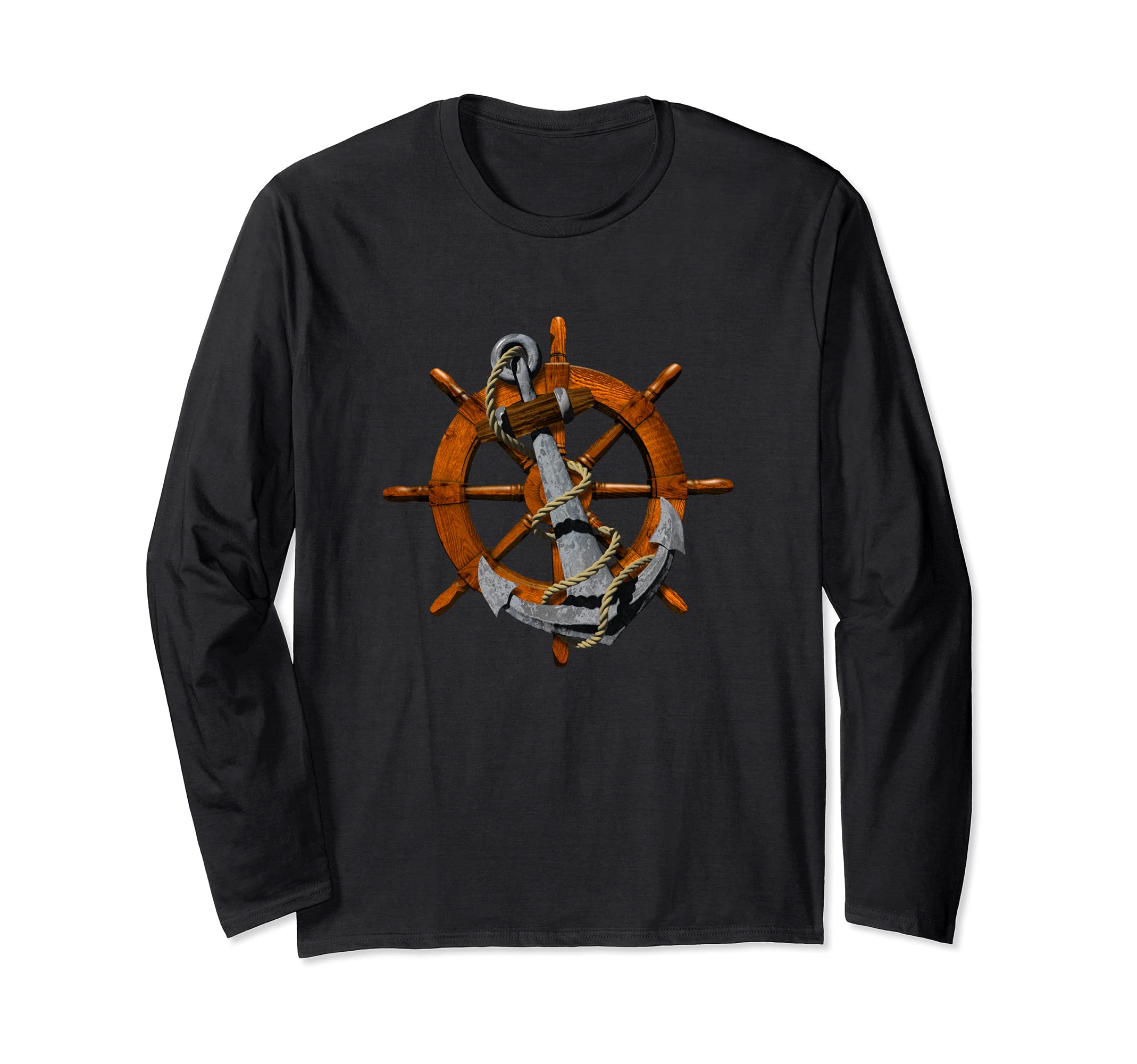 Nautical Anchor Sailing Helm Long Sleeve T-Shirt