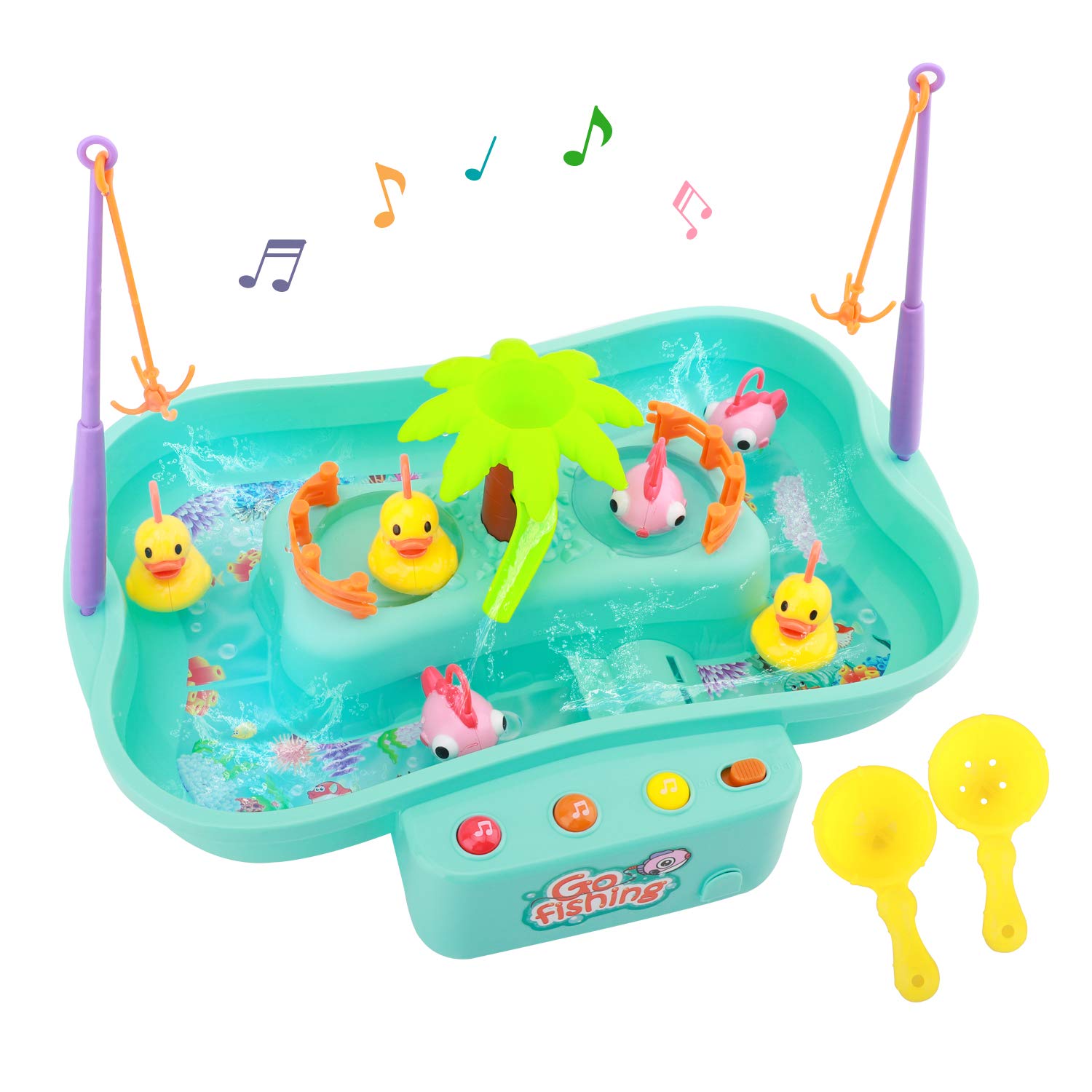 Zooawa Kids Fishing Game Toy Set Music Water Table Floating Fish Duck Playing 651074326345 eBay