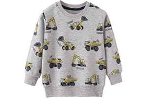 Akyzic Boy Dinosaur Sweatshirts Toddler Long Sleeve Cotton Space Pullover Cartoon T-Shirts Sport Top Tee For Kids 2-7T