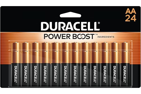 Duracell Coppertop Double AA Batteries with Power Boost Ingredients, 24 Count (Pack of 1) Long-lasting Alkaline Double AA Bat