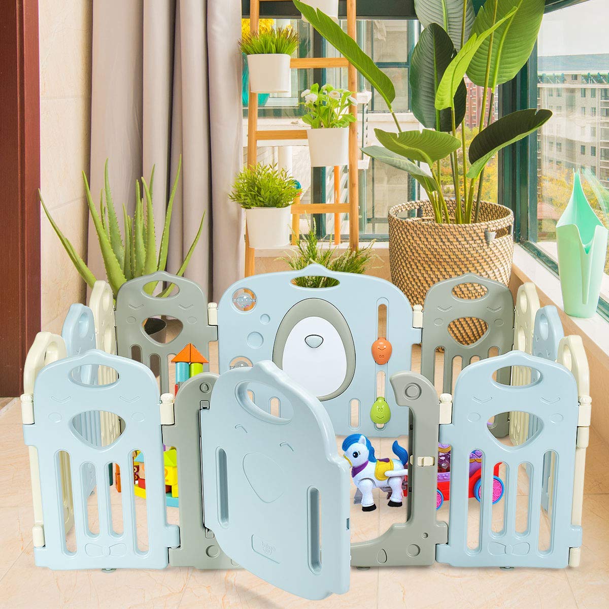 Costway Parc Bebe Pliable Barriere De Securite En Plastique Avec Jouets Et Porte Barriere Du Jeux Pour Enfant Meubles Ameublement Et Decoration Zwembaddebeemd Nl