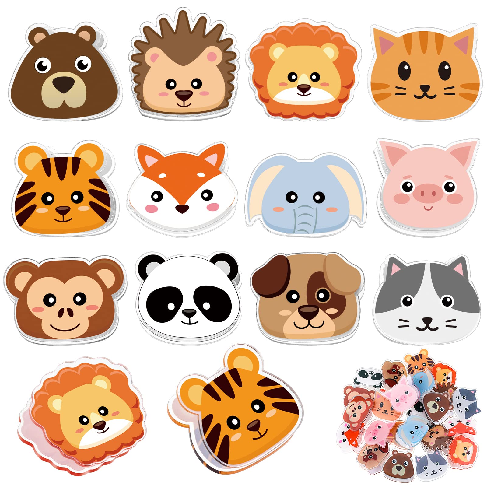 Photo 1 of Crtiin 24 Pcs Cute Bag Clips Funny Animals Shaped Fruit Kitchen and Food Bag Clips Binder Paper Plastic for Airtight Seal Food Storage