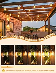Larkvue 25FT Outdoor String Lights, Patio Lights