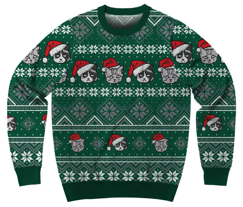 Mad Engine Men's Santa Pets Ugly Christmas Sweater