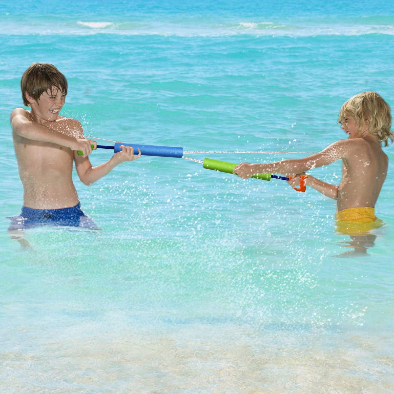 Comken 6 Pack Water Guns for Kids, Foam Water Blaster Squirt Guns,Easy to Carry,Perfect Outdoor Play Game Toys for Summer in Garden,Swimming Pool or Beach: Toys & Games