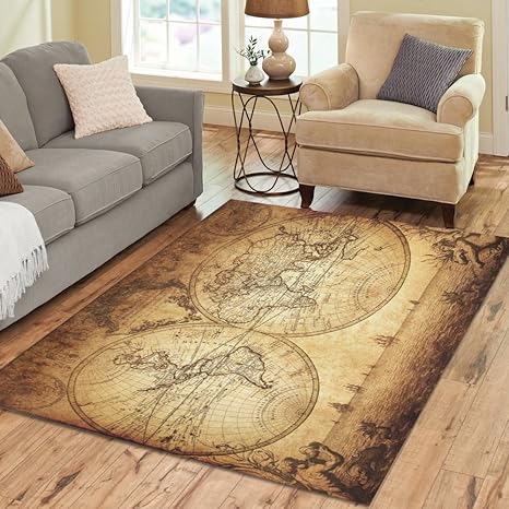 Interestprint Aquarellzeichnung Weltkarte Bereich Teppich Alten Antike Planet Karte Retro Bildung Modern Boden Teppiche Matte Teppich Fur Wohnzimmer Schlafzimmer Home Decor Spielzimmer Textil Multi 7 X5 Amazon De Kuche Haushalt