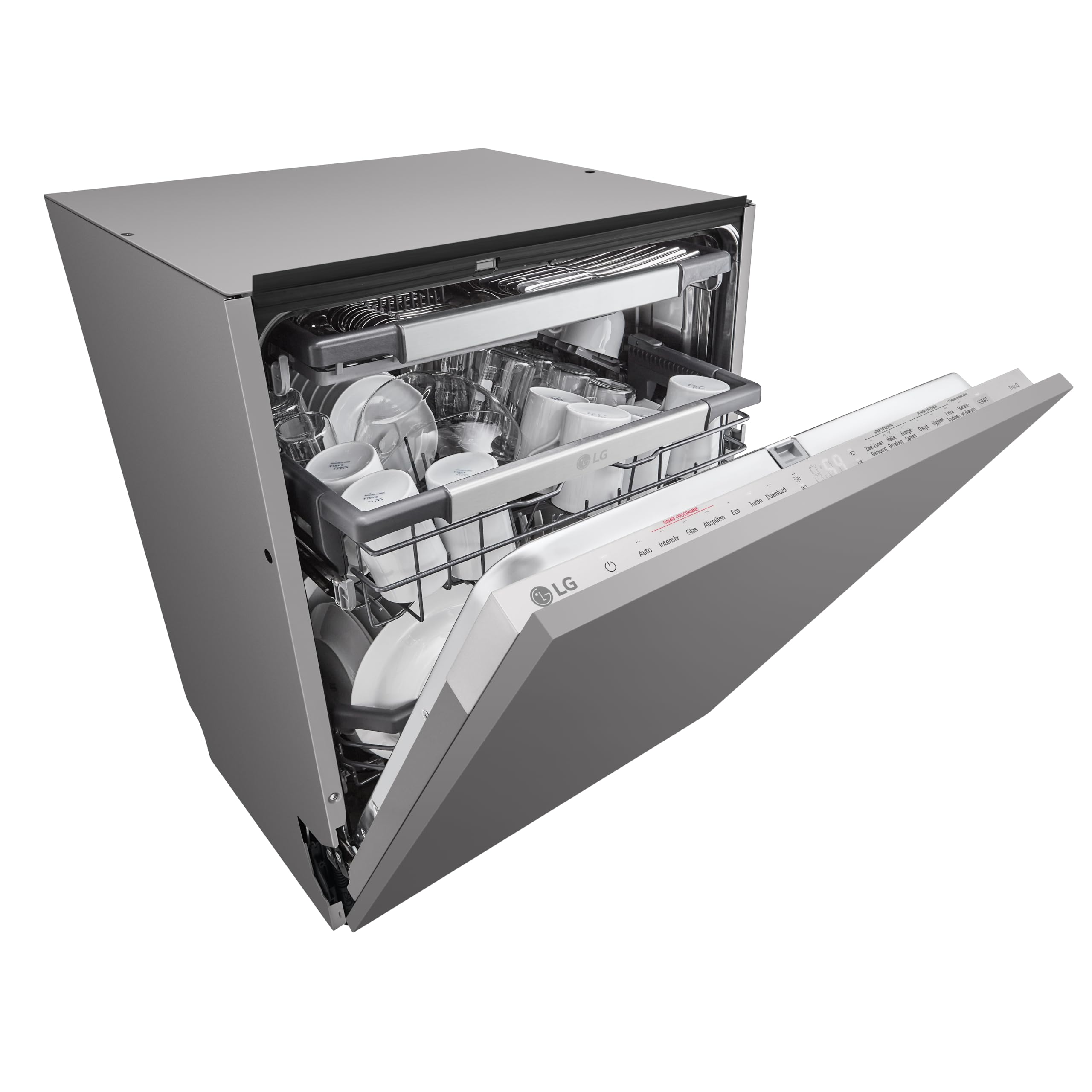 LG DB476TXS Geschirrspüler, 43 dB, Energieklasse A, Dampf, ThinQ, Silber 6