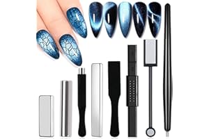 DANNEASY 8pcs Cat Eye Magnet for Nails Magnetic Gel Nail Polish Nail Magnets Wand Magnet Board Square Thickened Strong Nail Polish Magnet Nail Design Tools Acrylic Nail Art Accessories