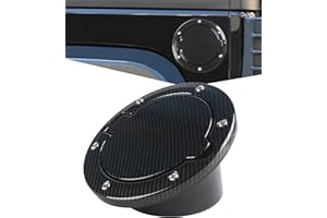 PKEDUO Carbon Fiber Gas Cap Cover Fuel Filler Door Cover Compatible with 2007-2017 Wrangler JK JKU 2/4-DOOR(NOT FOR 2018+ JL MODELS)