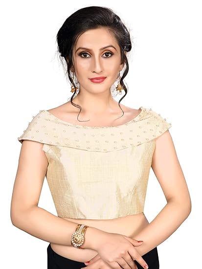 Women's Off-White Silk Blouse With Boat Neck (FD-BL-20008-Off-White)_36