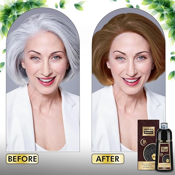 CHESTNUT BROWN HAIR DYE SHAMPOO FOR WOMEN MEN, HAIR COLOR SHAMPOO 16.9 FL OZ