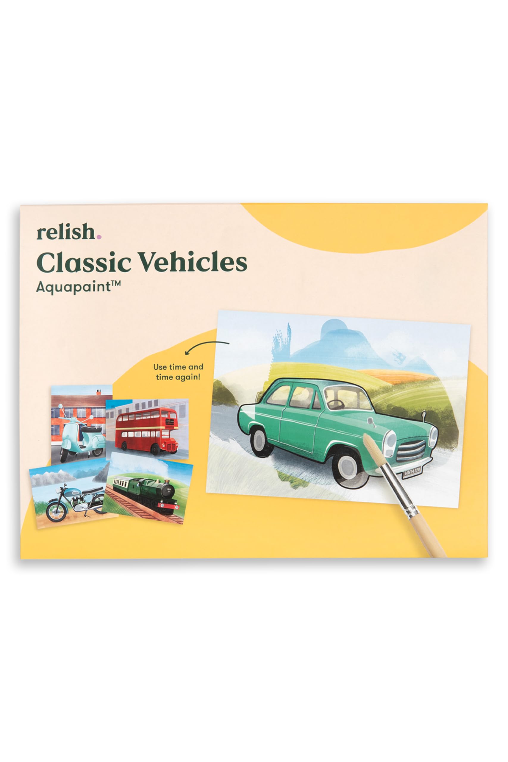 Relish - Dementia Aquapaints Activities - Pack of 5 Reusable Water Painting Toys, Classic Vehicles, Alzheimer’s Products & Gifts for Elderly/Seniors