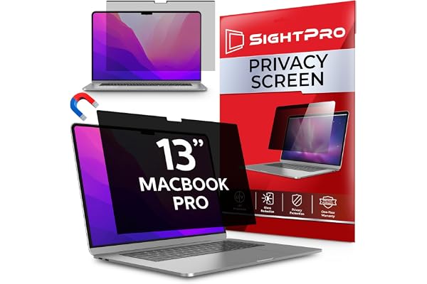 SightPro Magnetic Privacy Screen for MacBook Pro 13 Inch (2016, 2017, 2018, 2019, 2020, 2021, 2022, M1, M2) Patented Removable Laptop Privacy Filter Shield and Protector