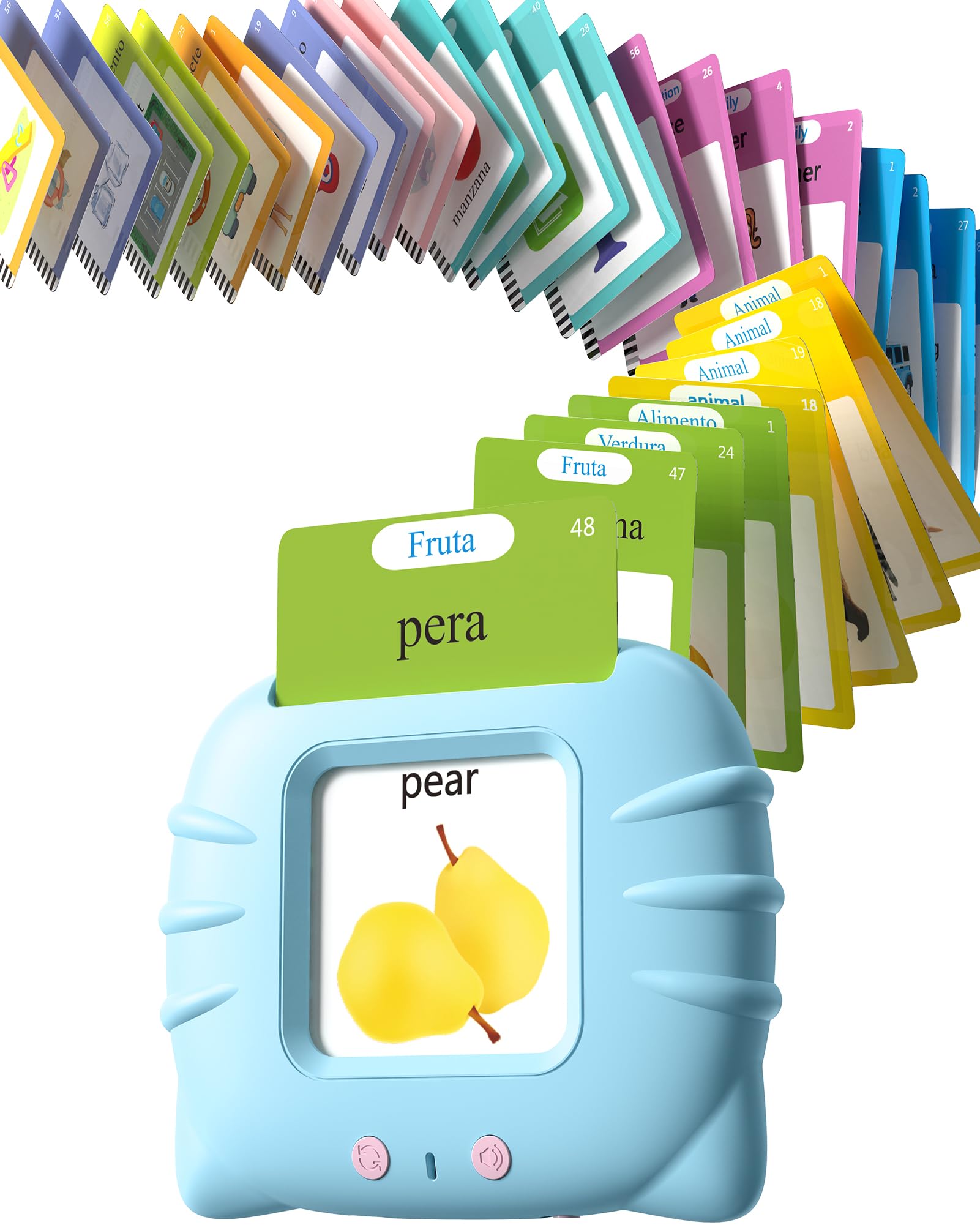 Photo 1 of Bilingual Spanish and English Talking Flash Cards for 1-3, Airbition Pocket Speech Therapy Tools with 512 Words