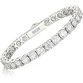 TUHE Moissanite Tennis Bracelet for Women Men 1.92-2.52Carats Moissanite Bracelet 18K White/Yellow Gold Plated 925 Sterling Silver Bracelets 2MM D Color VVS1 Round Brilliant Cut Bracelets 6.5-8.5Inch