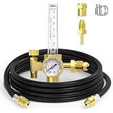 YESWELDER Welding Gas Flowmeter with Gas Hose, Leak-Proof Argon CO2 | Sealed Connections, Clear Gauge Readout, Shielding Supply Setup, MIG/TIG Station Preparation, Convenient Source Connection