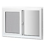 COLORPAPA Vinyl Basement Window, 36" x 24" Slider