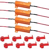 4Pcs 50W 6Ohm Load Resistors LED Turn Signal, LED Load Resistor Kit for Fix LED Bulb Fast Hyper Flash Turn Signal Blink Error Code (Amber)