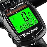 ICOCOPRO Bike Computer with Solar Energy Bicycle Speedometer and Odometer Wireless Waterproof Cycling Computer LCD Backlight 