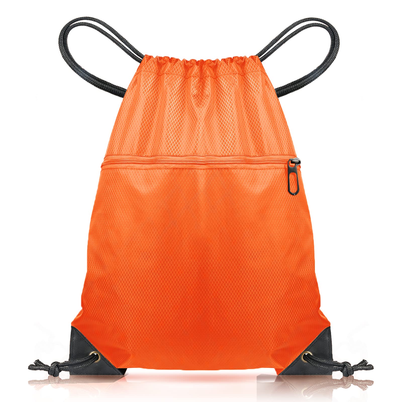 CHEPULA Drawstring Gym Bag, Large Sports Backpack String Swim Drawstring PE Bags for Women Men, Travel Beach Bag with Waterproof(orange)
