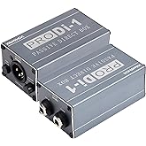 Passive Stereo Direct Box Single Channel Pro XLR Input 1/4&rdquo; Output Low Distortion Free Phase Distortion for Musical Instruments (Single Channel Pro Passive Direct Box)