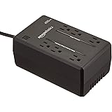 Amazon Basics Standby UPS 400VA 255W Surge Protector Battery Power Backup, 6 Outlets - Black
