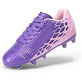 DREAM PAIRS Boys Girls Soccer Cleats Youth Firm Groud Outdoor Sport Athletic High Top Football Shoes for Little/Big Kid