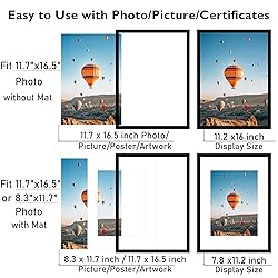JCJMY 11.7x16.5 A3 Picture Frame Set of 6 Black