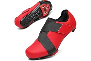 VikoViren Unisex Cycling Shoes Compatible with Peloton Bike with Single Hook & Loop Strap and Delta Cleats Included Perfect for Indoor Road Riding Bike Shoes for Men Women