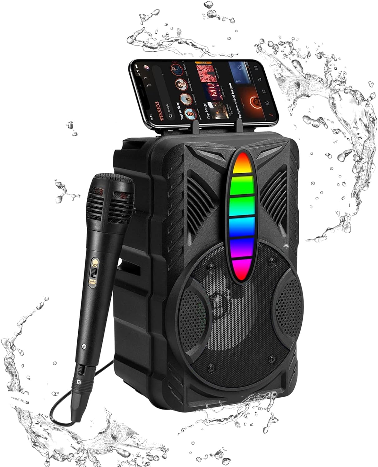 Photo 1 of Wireless Speaker, IPX5 Waterproof Speaker with HD Sound, RGB Multi-Colors Rhythm Lights, Up to 8H Playtime, TWS Pairing, Portable Wireless Speakers for Home, Outdoor,?Comes with a Microphone? A4301