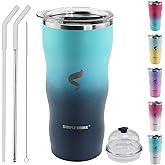 SIMPLE DRINK 20Oz Insulated Tumbler With Straw And Lid, Spill Proof Tumbler for Iced Coffee And Hot Beverage, Double Wall Vacuum Travel Mug,Stainless Steel Straws for Tumbler, Green
