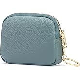 SENDEFN Mini Coin Purse Soft Leather Small Coin Pouch Purses Women Zipper Pocket with Key Ring