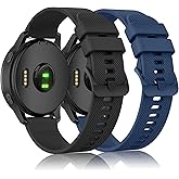 2 Pack Bands Compatible with Garmin Vivoactive 4/Venu 3/Venu 2, Garmin Forerunner 265 255 Watch Band, Soft Silicone Sport Rep