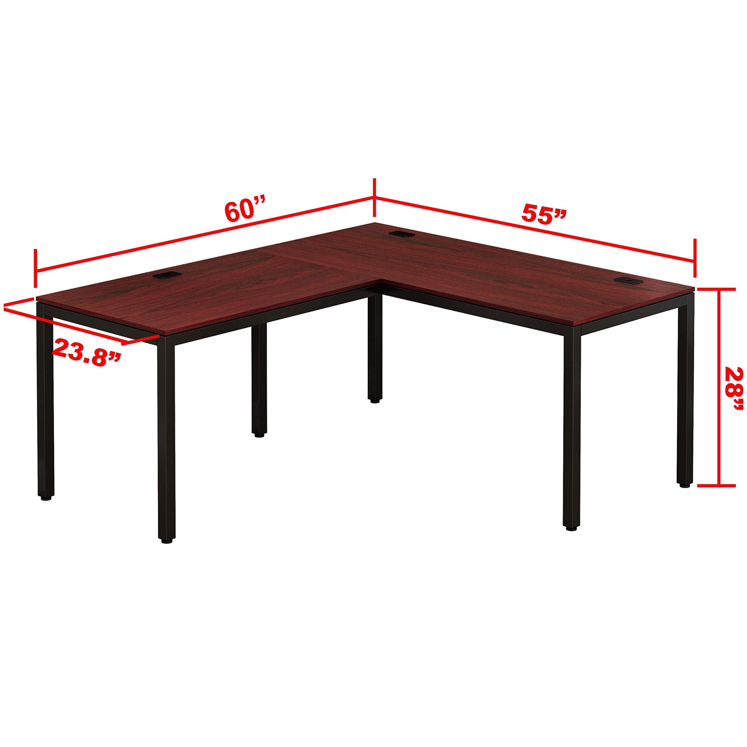 SHW Home Office 55"x60" Large L Shaped Corner Desk