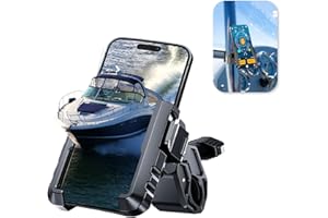 Giftaroo Pontoon Boat Accessories Phone Mount Holder, Men Gift 4.7-7" Marine Handlebar Cell Phone Clamp for Golf Cart Stroller Ebike Pool Umbrellas Mic Stand & Electric Scooter